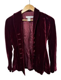 Tweeds Petite Maroon Velvet Jacket Size 2P
