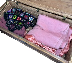 Chatham Pink Wool, Granny Square & Assorted Vintage Blankets (BR1)