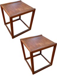 MCM Danish Wooden Side Table Pair (LR)