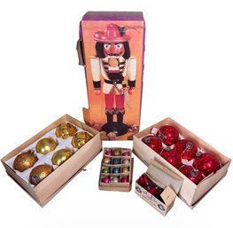 Glass Christmas Ornaments & Nutcracker (BR1)