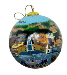 Italian Hand Painted Rome Glass Ornament