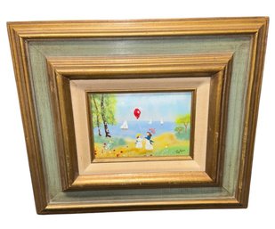 Enamel On Copper Framed Artwork Signed Tipton