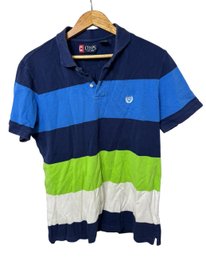 Chaps Cotton Multicolor Striped Polo Shirt Size Medium