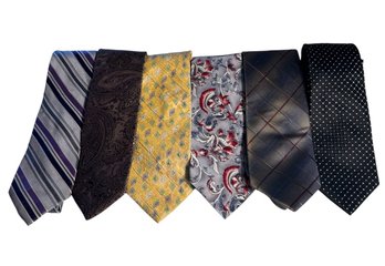 Pierre Cardin, Kenneth Cole, Michael Kors & Assorted Mens Ties A 6pc (LR1)