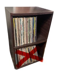 Storage Shelf And 64 Vinyl Records Lot A Top Shelf
