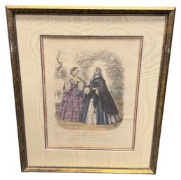 19th Century French Colored Fashion Plate B Framed Art