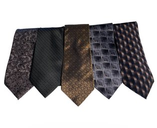 Guy Laroche Silk, Nino Cerutti, Ike Behar & Assorted Mens Ties D 5pc (LR1)