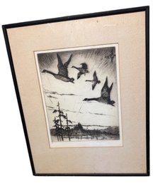 George Grant Flying Geese Signed Lithograph (br4)