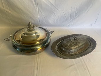 Silver Plate Server, Silvertone Dish