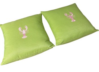 Pink Lobster Small Decorative Throw Pillows