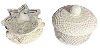 Crystal And Ceramic Candle Holders