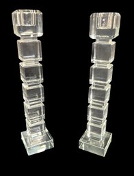 Cubic Crystal Candlestick Holders