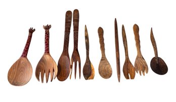 Foreign Wooden Serving Utensils 10pc (DR)