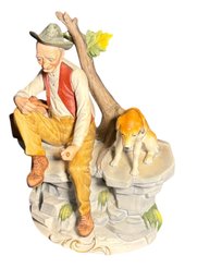 Porcellane Darte Dog An Old Man Figurine