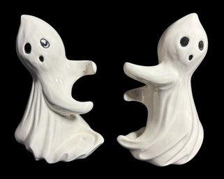 Pair Of Ceramic Ghost Candlestick Holders