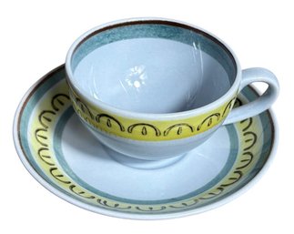 Arabia Of Finland Crown Band Teacup And Saucer(DR)