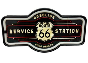 Route 66 Service Station Light Up Wall Sign