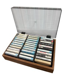Cassette Tape Holder Case With 33 Assorted Tapes