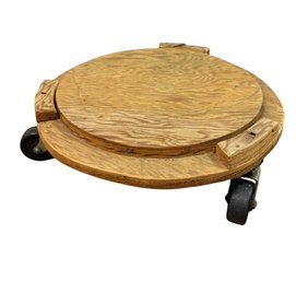 Rolling Wooden Plant Stand