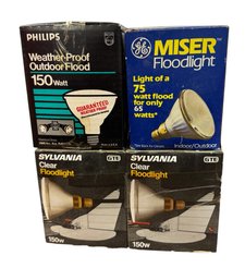 NOS Floodlights In Boxes Never Used General Electric, Philips & Sylvania 4pc