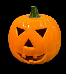 Ceramic Light Up Pumpkin Jack O Lantern Halloween Decoration
