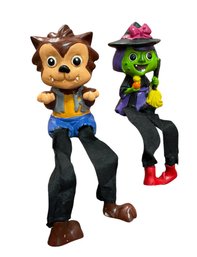 Werewolf & Witch Halloween Shelf Sitter Pair