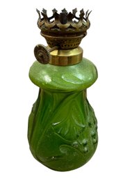 Green Glass Antique Oil Lamp