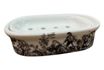 Black & White Colonial Style Soap Dish By Liette International