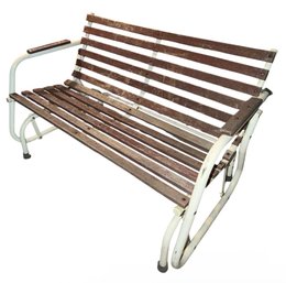 Metal & Wooden Porch Rocker Bench (B)