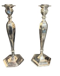 Solid Metal Candlestick Pair