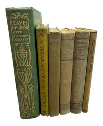 Green Antique Books 6pc