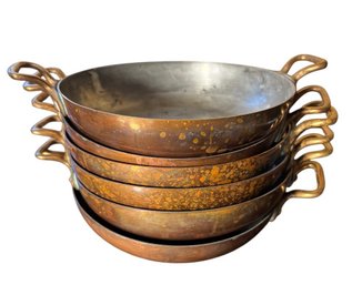 Bazar Francais Copper Casserole Dish 6pc (K)