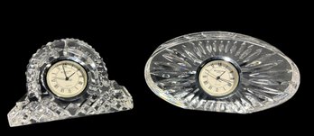 Waterford Lismore Cottage Clock And Waterford Oval Desk Clock