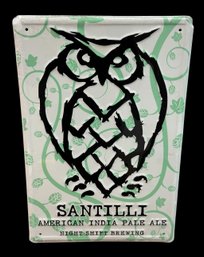 Santilli American India Pale Ale Owl Metal Wall Sign Beer Advertising