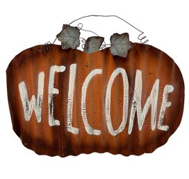 Metal Pumpkin Welcome Sign