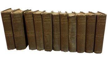 19th Century John Ruskins Works 11pc Antique Book Series