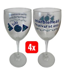 Marblehead Festival Of The Arts 1996 Wine Glasses 4pc Set (K)