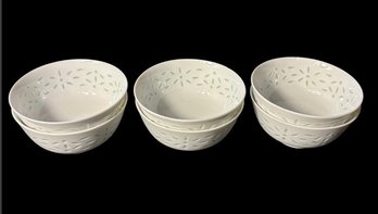 Porcelain Chinese Rice Pattern Bowl 6pc (K)