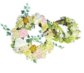 Decorative Floral Wreaths 2 Pc