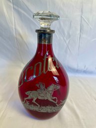 Red Glass Scotch Decanter