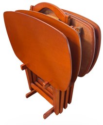 Wooden Folding Table W/ Storage Rack (DR)