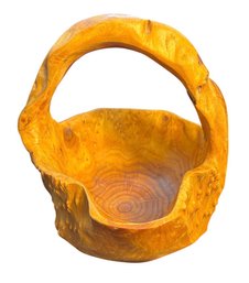 Natural Burl Wood Hand Carved Basket (LR)