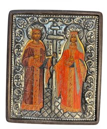 950 Pure Silver Old Byzantine Icon Plaque(LR)