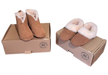 The Vermont Country Store Ladies Slipper Boots Size 7 2pc (BR1)