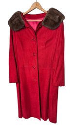 Fur Collar Lined Vintage Red Ladies Jacket (BR2)