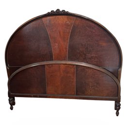 Warren Furniture Co Carved Wooden Roses & Beaded Antique Bedframe (BR2)