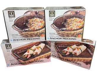 Anchor Hocking Basket Buffets 4pc New In Box! (BR2)