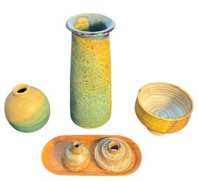 Glazed Studio Pottery Vessels 5pc(LR)