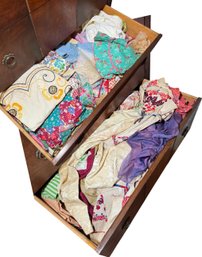 Two Drawers Full Of Assorted Embroidery & Linens (BR2)