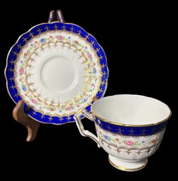 Aynsley Cobalt Blue Tea Cup And Saucer